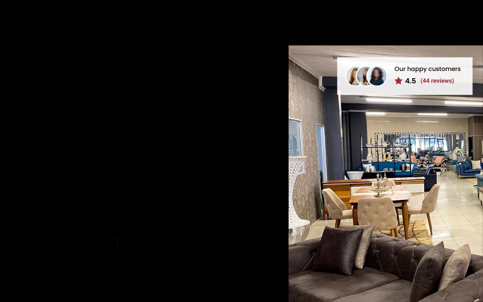 customer review background inside showroom