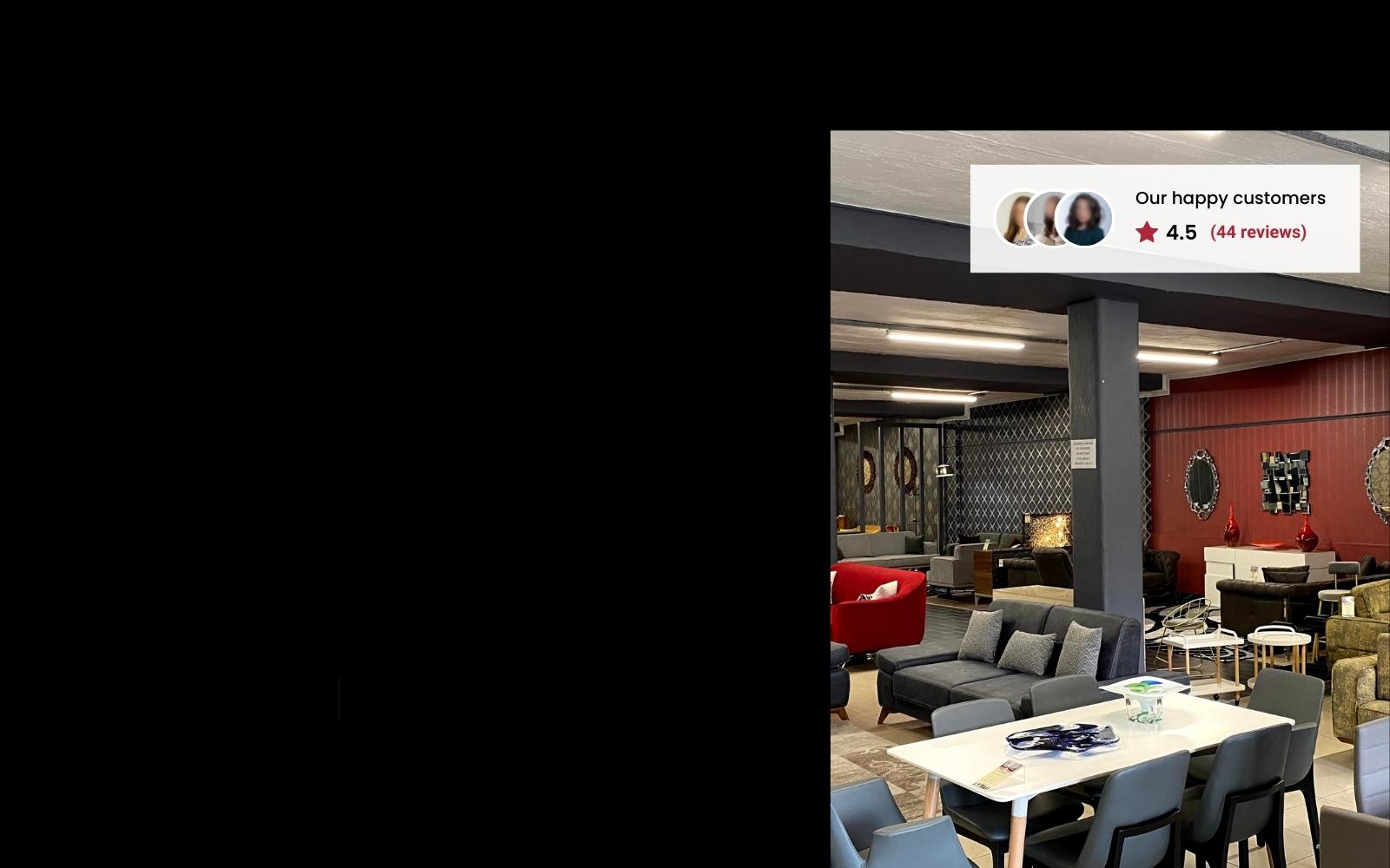 customer review background showroom interior