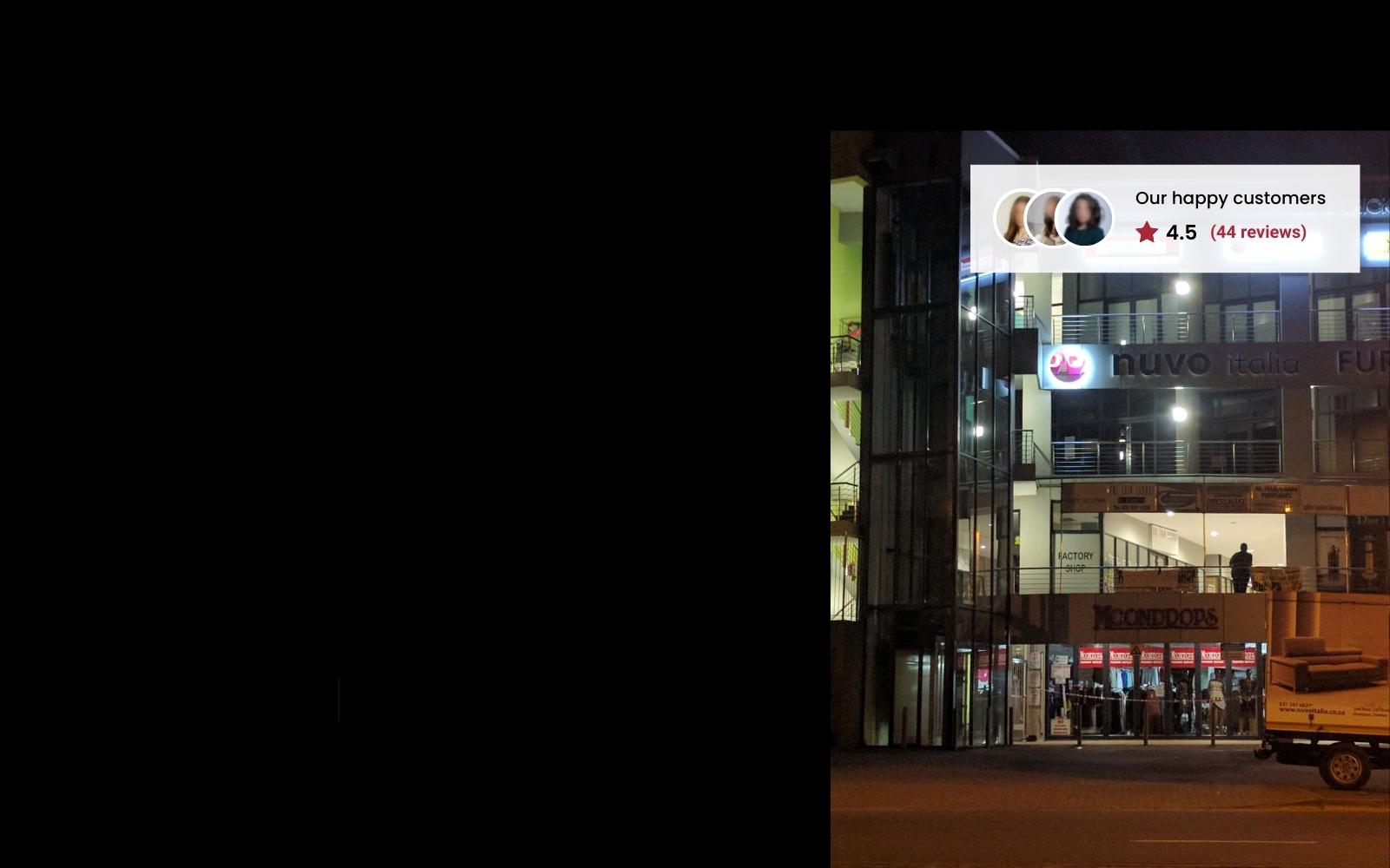 customer review background store front