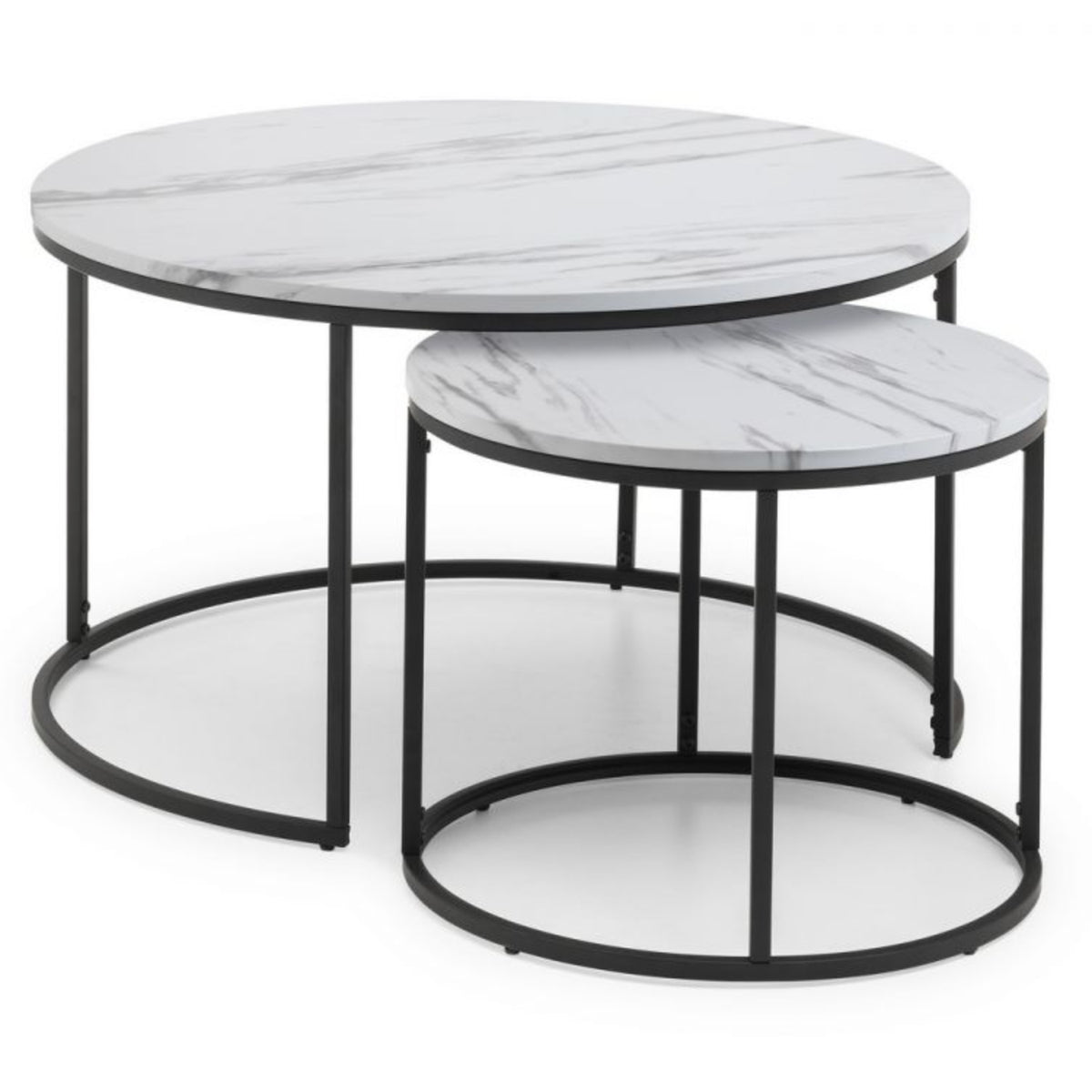 dalia coffee table white top black base