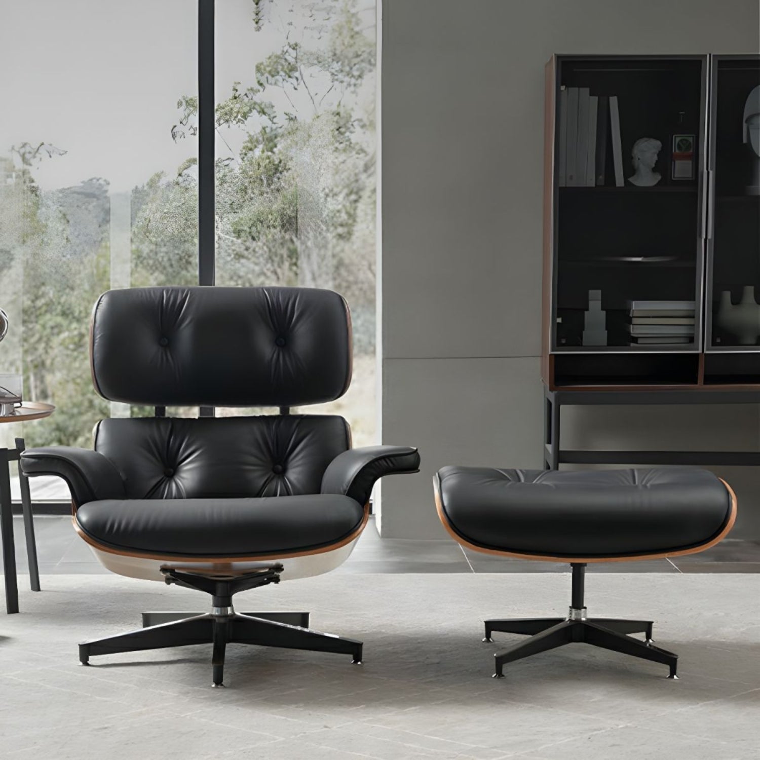 Eames lounge chair and ottoman - iconic mid-century modern furniture design.