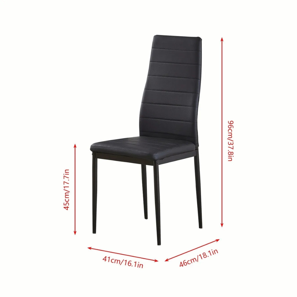 East Urban black pu dining chair measurements.