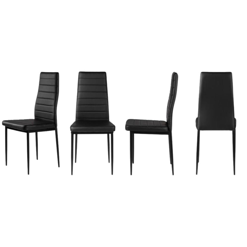 East Urban tall dining chair black view of all sides.