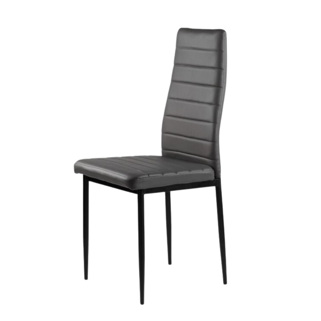 East Urban tall dining chair dark grey angle view.