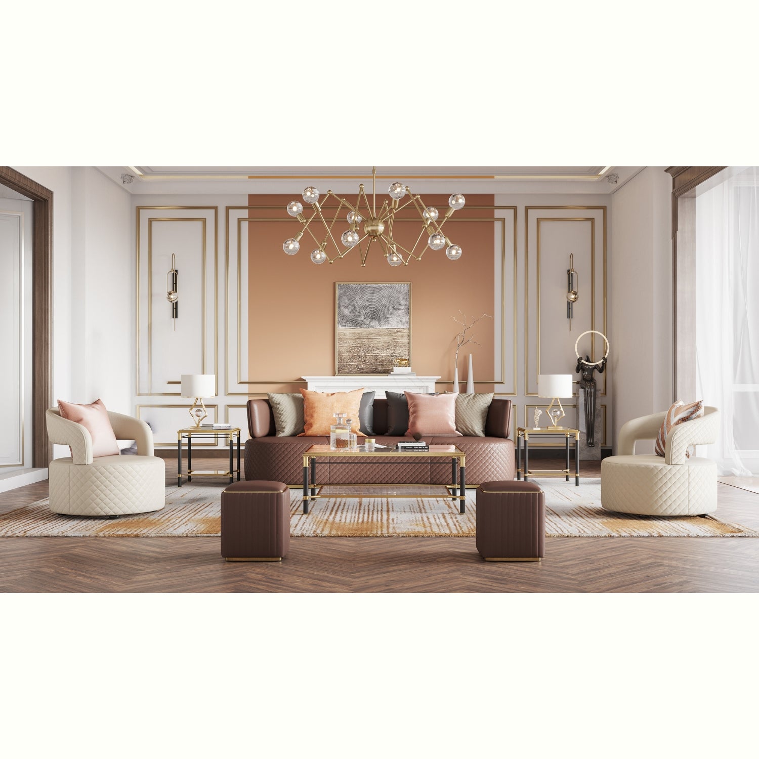 ella sofa and armchair set in stylish lounge