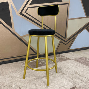 eva kitchen stools gold frame black velvet