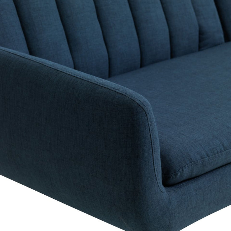 gatwick sleeper sofa closeup of dark blue fabric