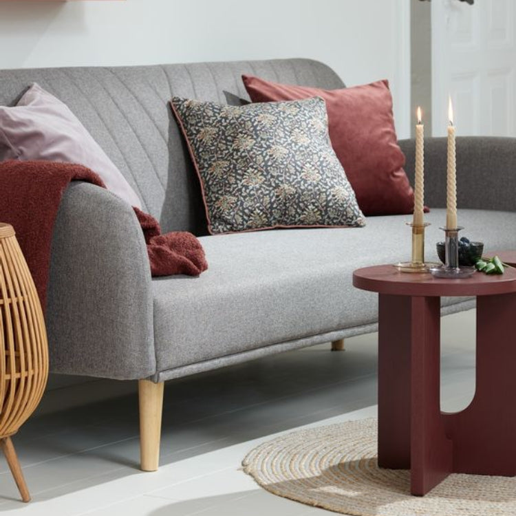 Harlow sleeper sofa with decorative pillows