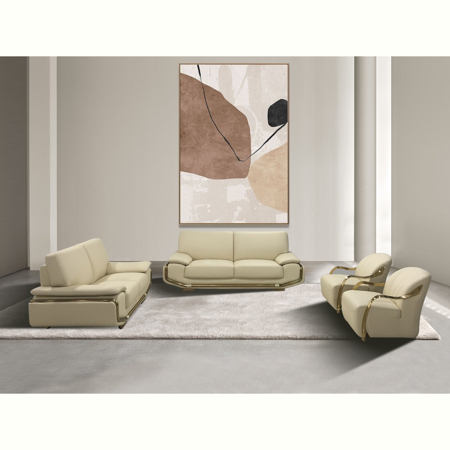 hilton sofa set in stylish lounge cream and gold
