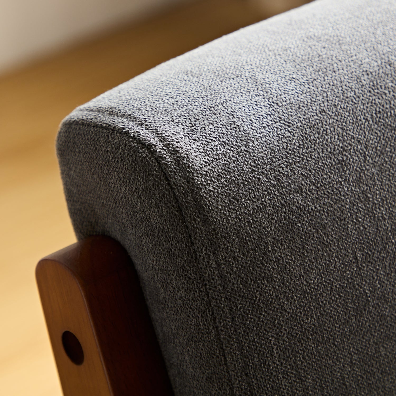 kayden accent armchair wood dark grey fabric