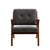 kayden accent armchair wood dark grey front facing