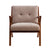 kayden accent armchair wood sienna brown front facing