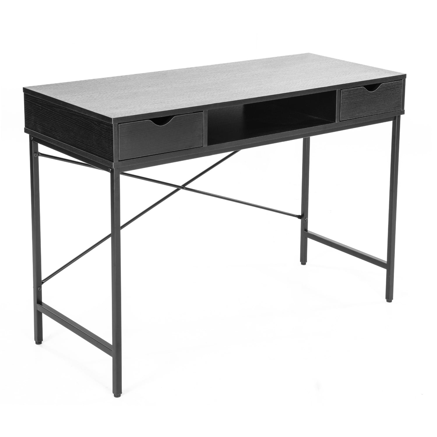 kiana desk black with two drawers