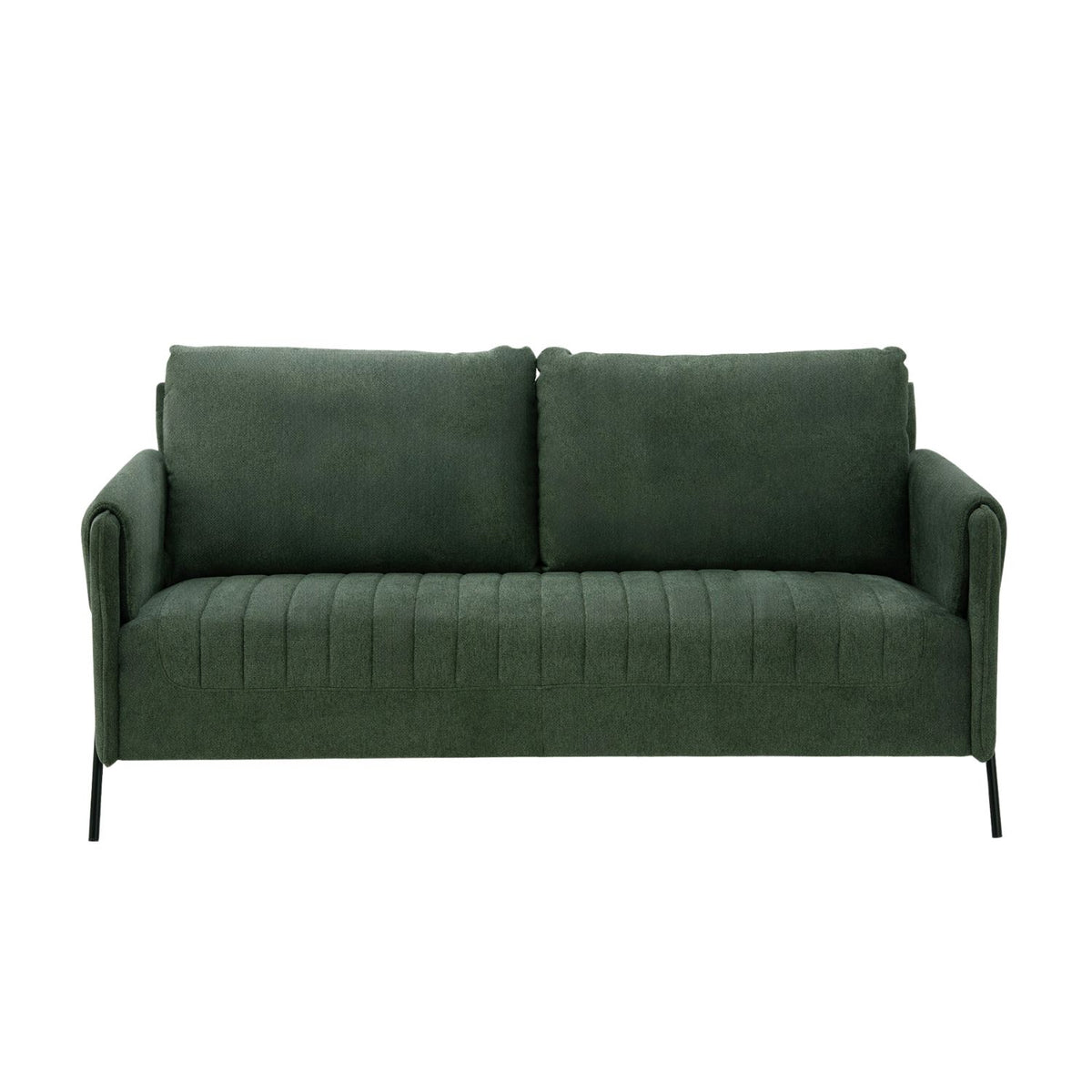 Front view of the Kreslo Green 2-Seater Sofa on a white background.