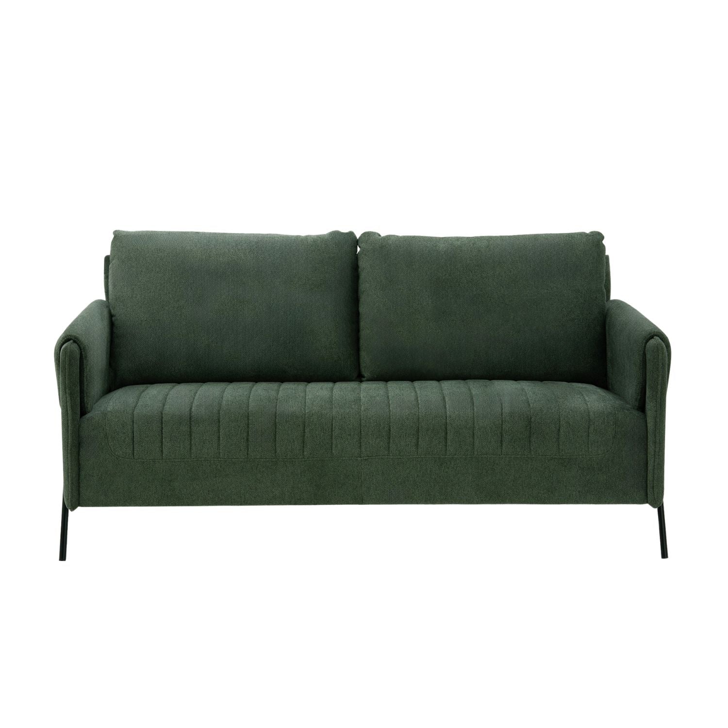 Kreslo Green 2-Seater Sofa in a modern living room setting with a plant.