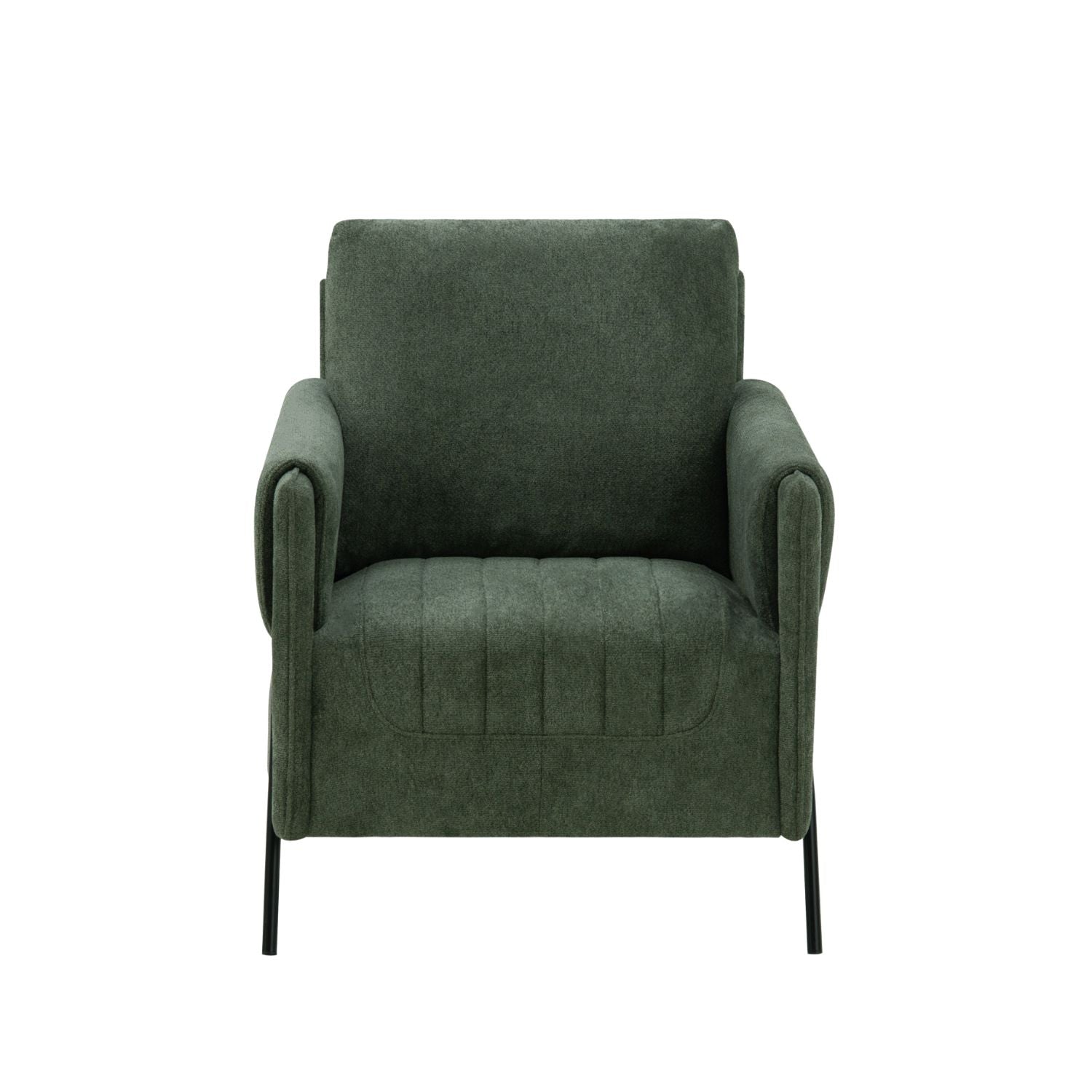 Kreslo Green Armchair and matching sofa in a modern living room interior.