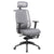 Kyona mesh grey office chair with armrest and footrest.