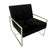 mirabel lounge accent chair black with gold