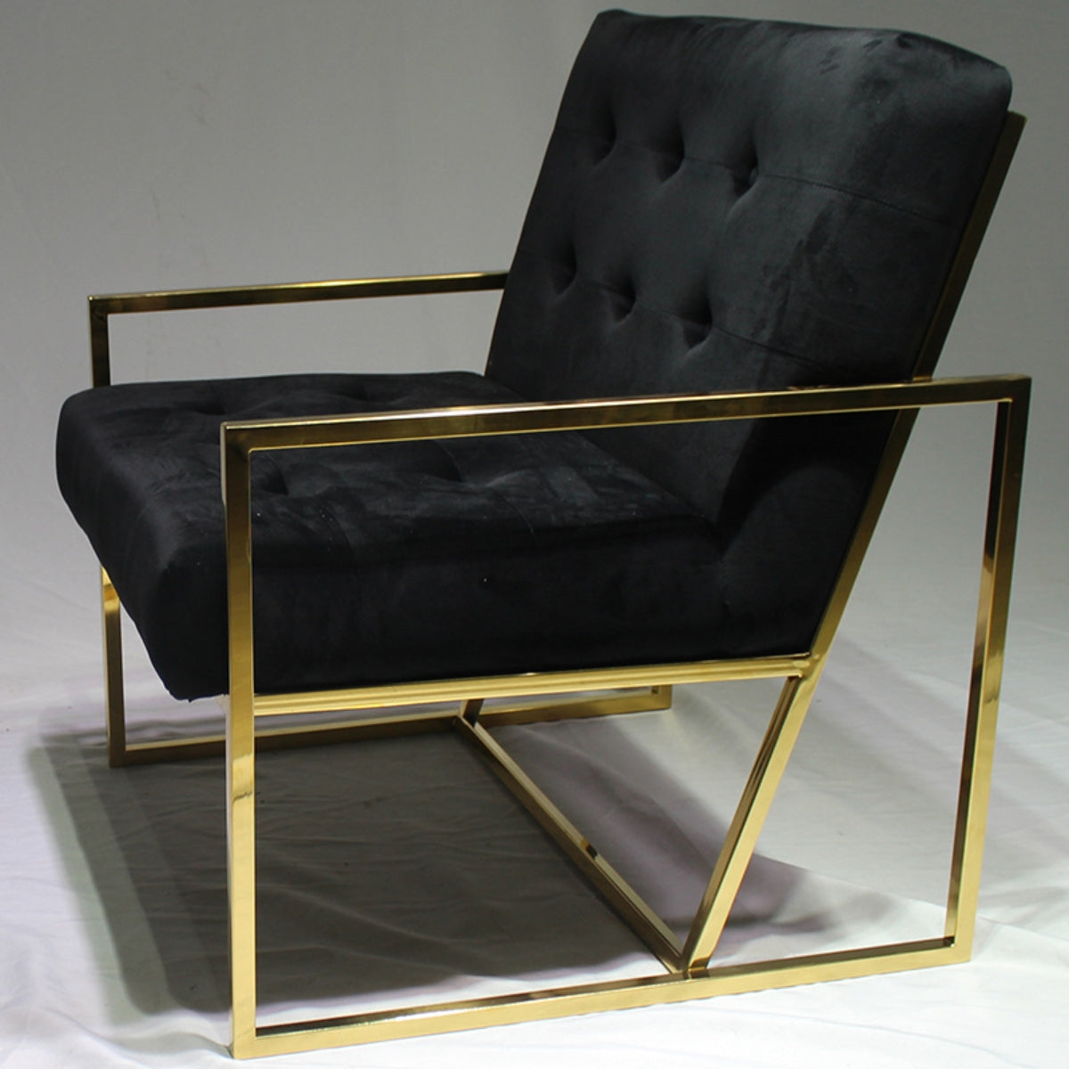 mirabel lounge accent chair gold side view
