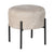 Monroe beige ottoman with black legs providing a stylish and comfortable seating option for any room.