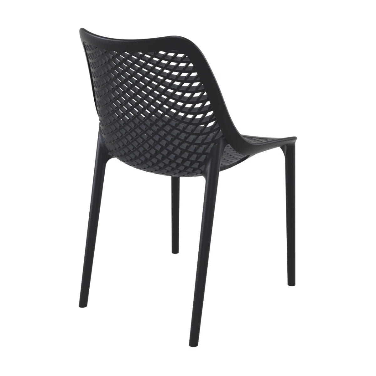 Replica Bilros Chair in black, angled back view for indoor and outdoor use