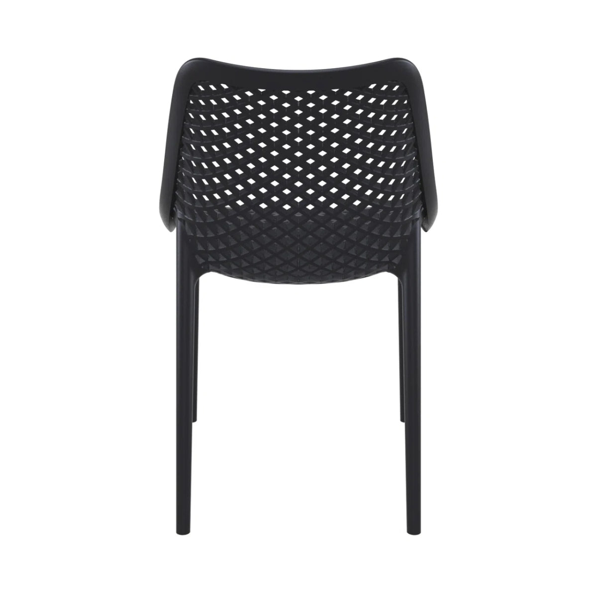 Replica Bilros Chair in black, back view for indoor and outdoor use