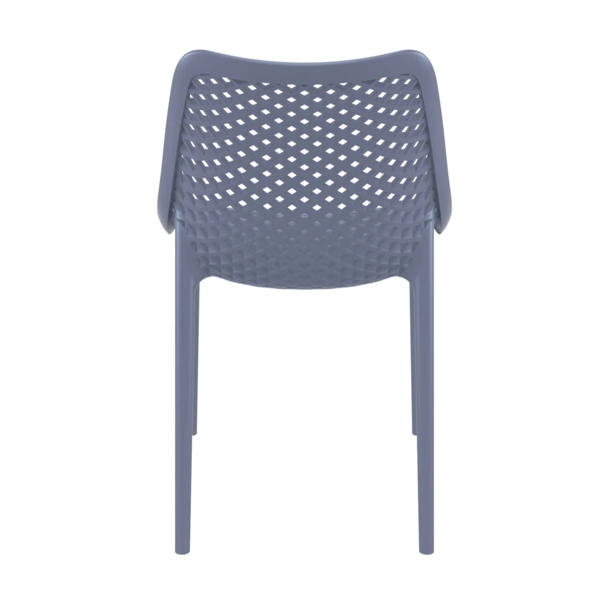 Replica Bilros Chair in dark grey, back view for indoor and outdoor use
