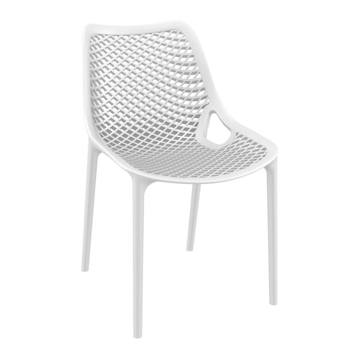 Replica Bilros Chair in white, angled front view for indoor and outdoor use