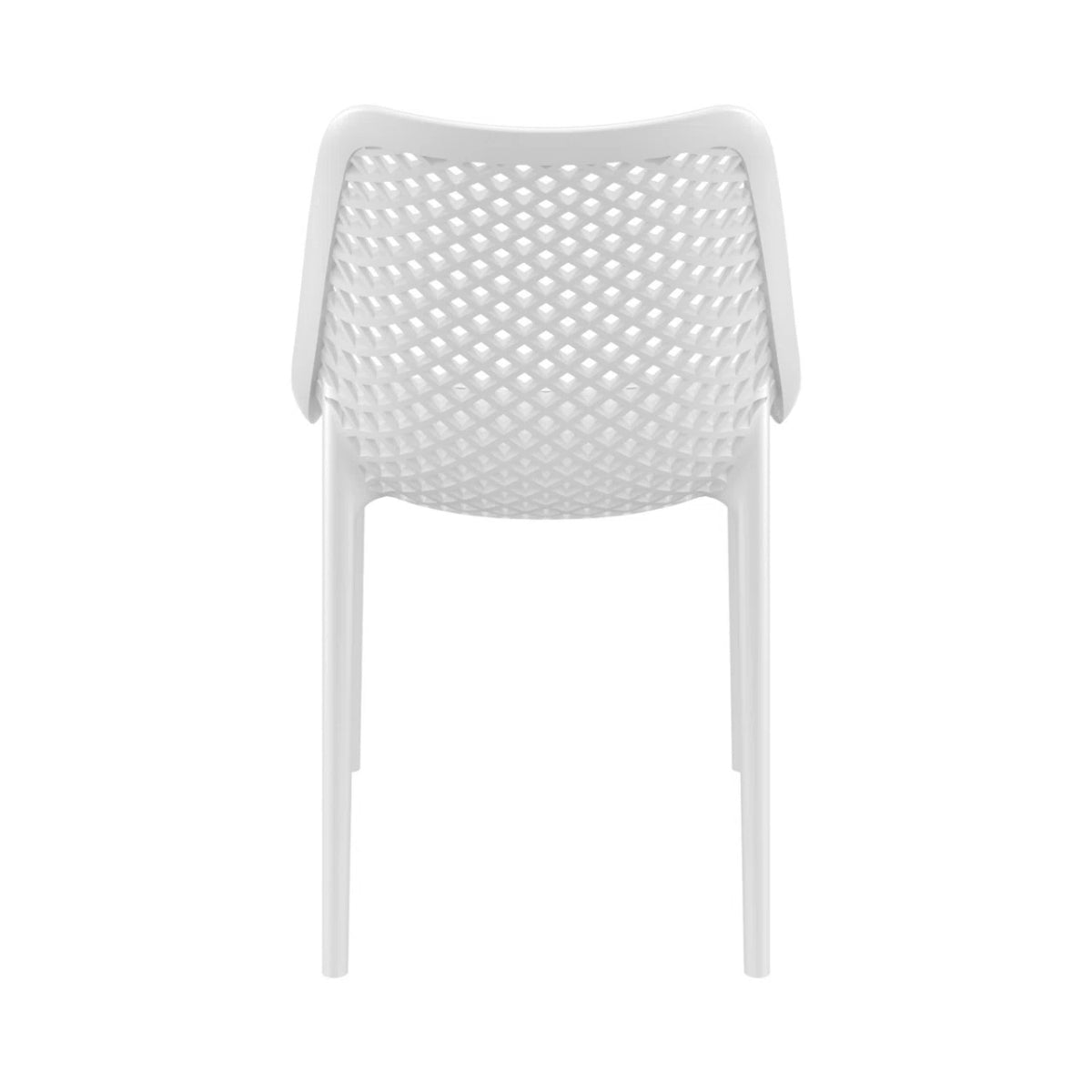 Replica Bilros Chair in white, back view for indoor and outdoor use