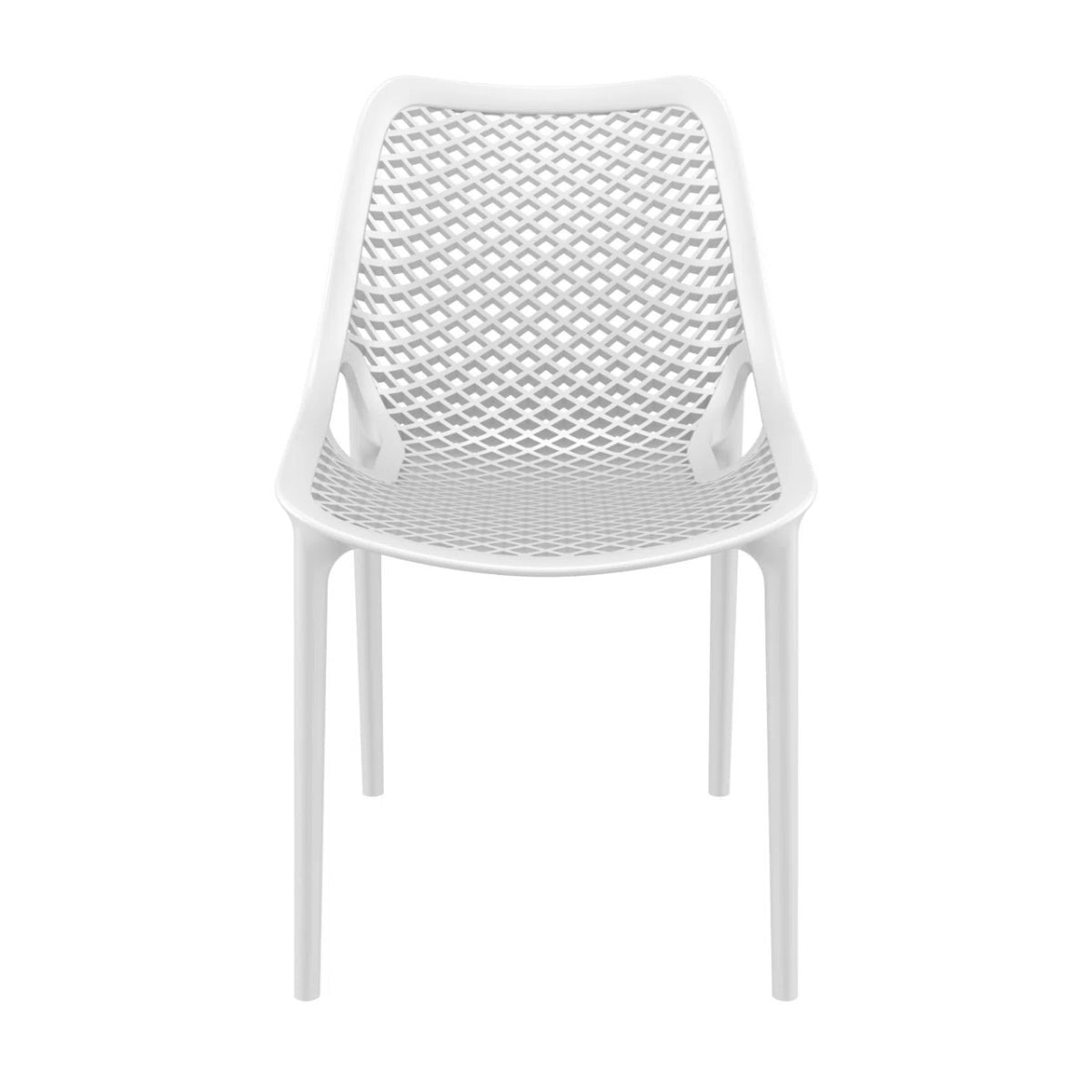 Replica Bilros Chair in white, front view for indoor and outdoor use