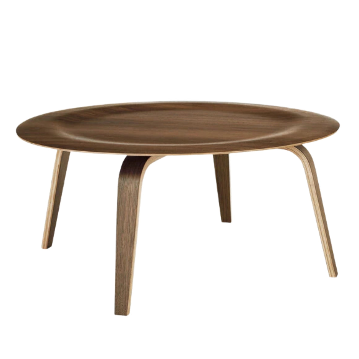 replica eames round coffee table walnut
