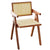 replica jeanneret armchair rattan and solid wood brown