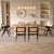 replica jeanneret armchair rattan and solid wood dining set