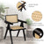 replica jeanneret armchair rattan and solid wood infographic