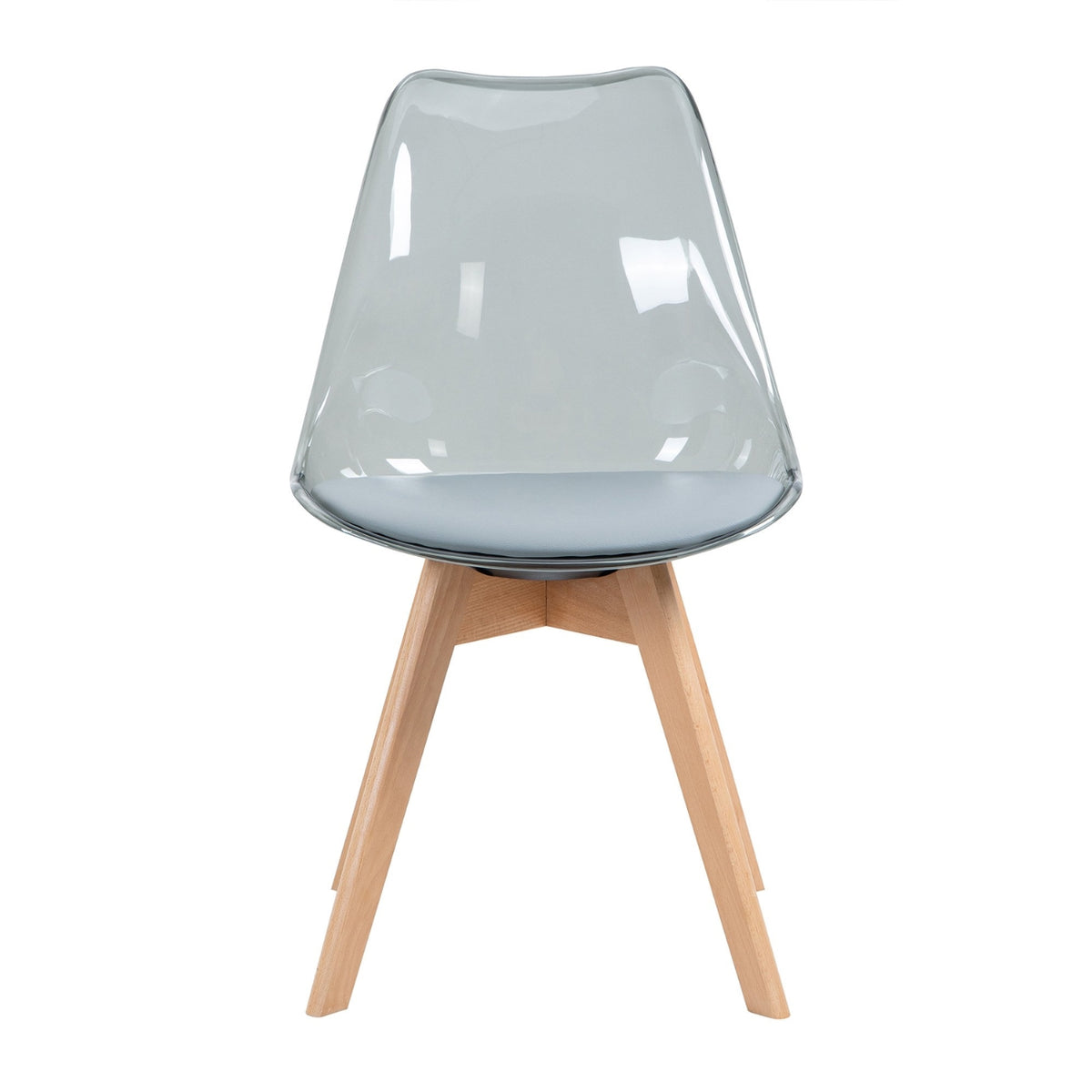 replica tulip chair grey transparent