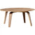 Round wooden coffee table with two legs, replica Eames molded plywood coffee table in walnut.