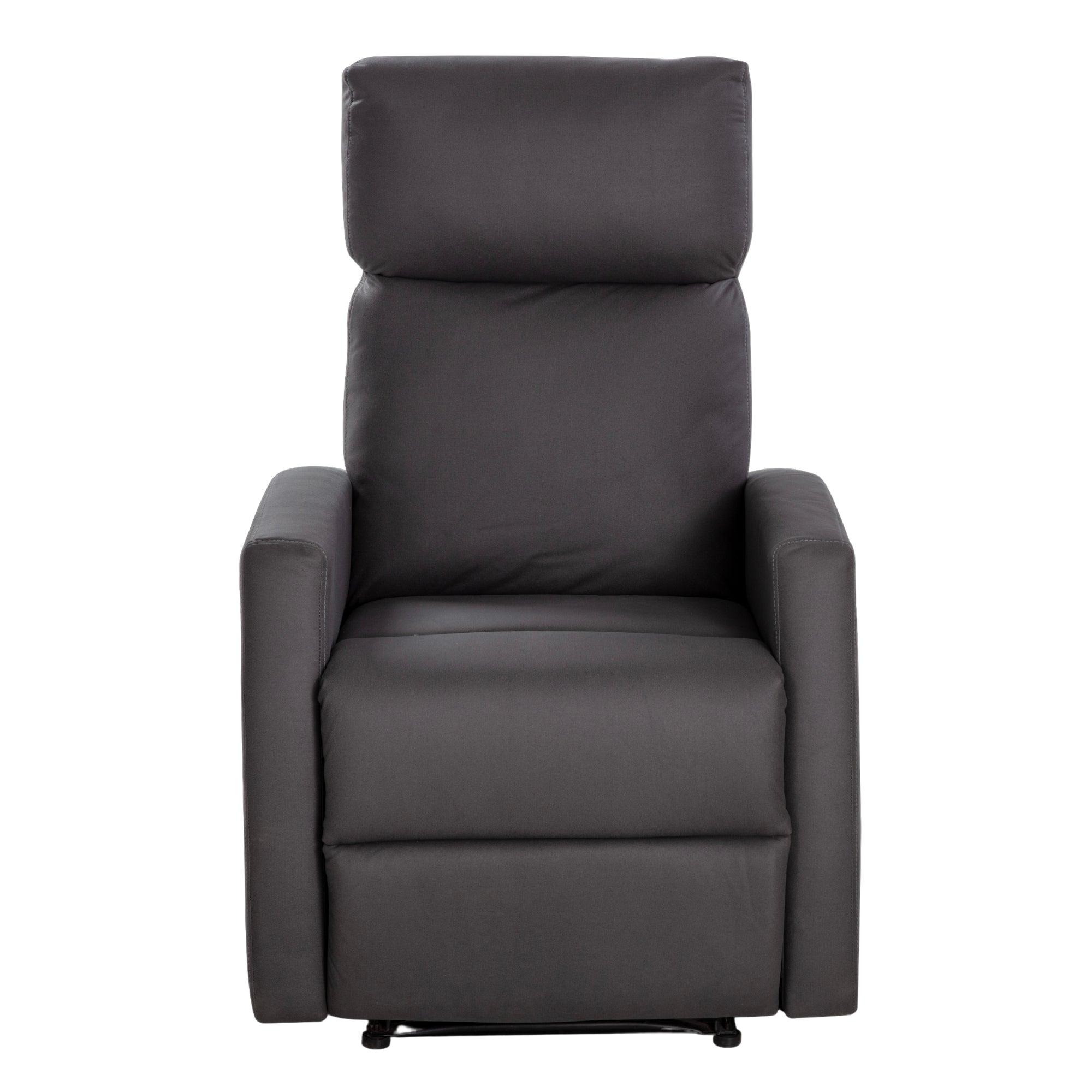 Skylora grey upholstered recliner chair.