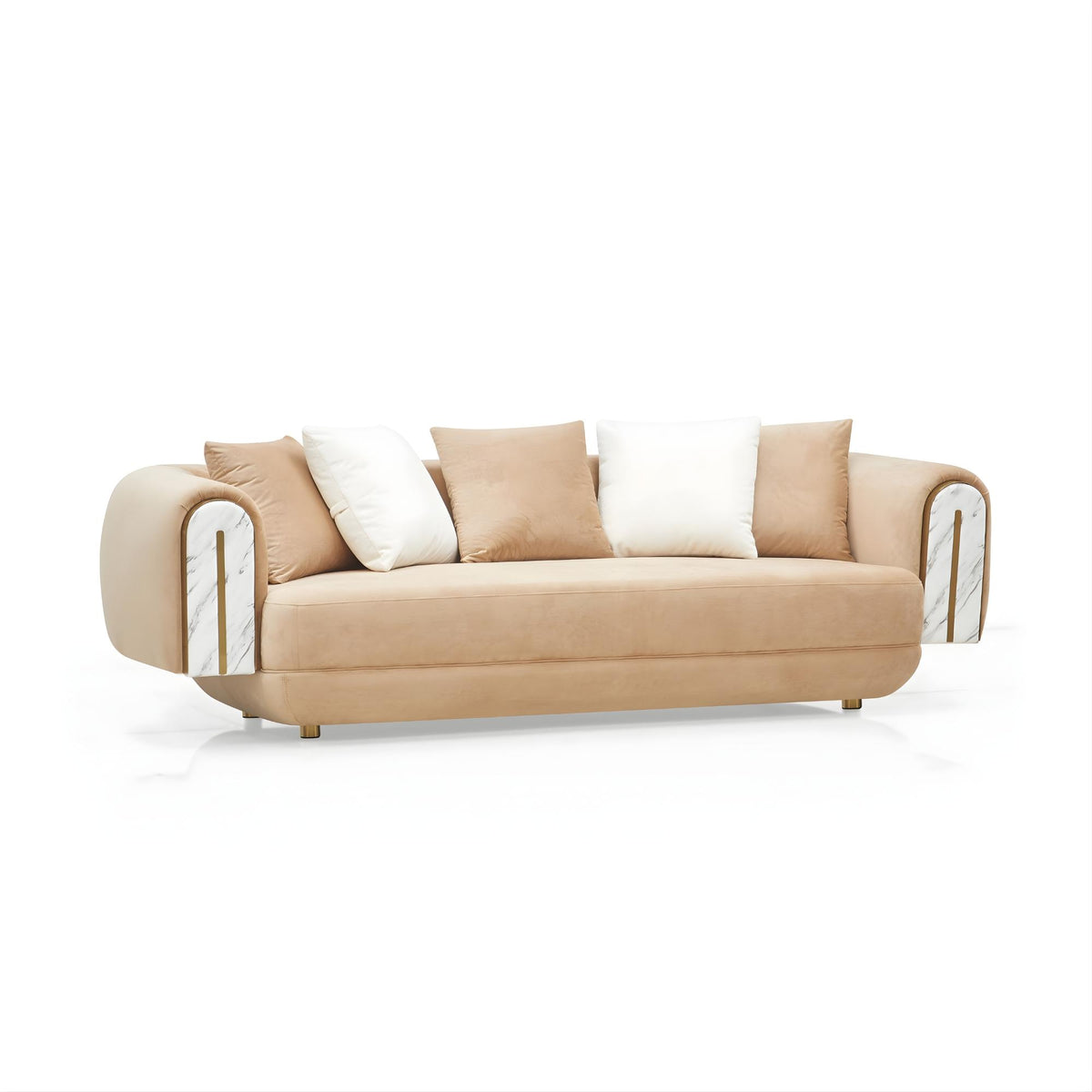 Sonika Sofa & Swivel Armchair Set – Sand Brown