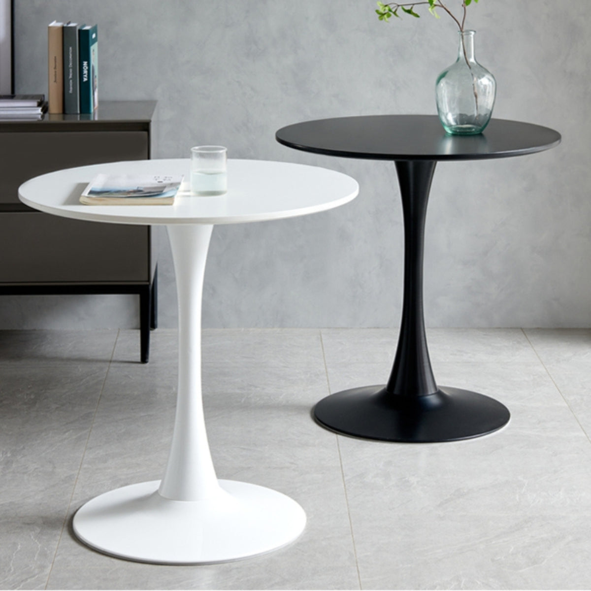tulip table white and black