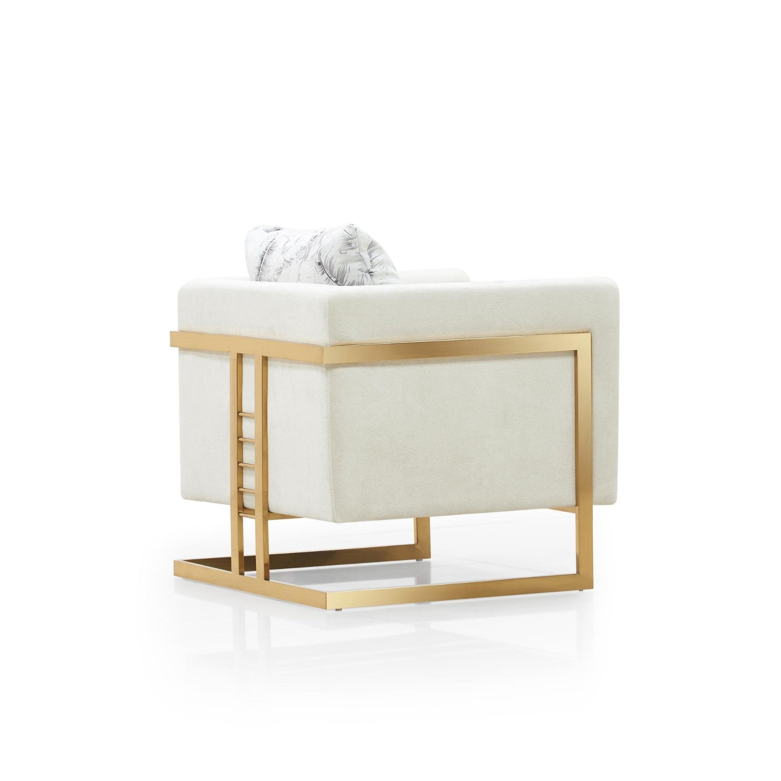 Valente Sofa Set – Coffee & Ivory Gold Trim