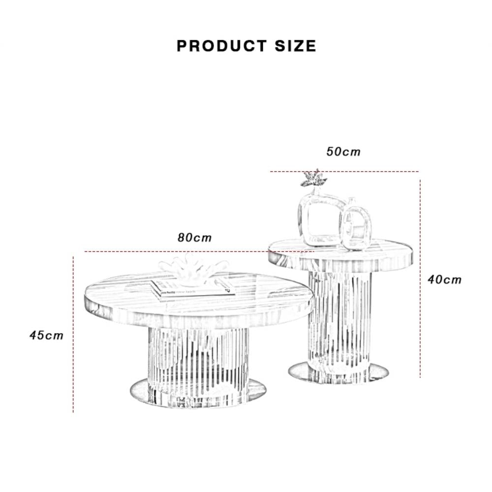 veron coffee and side table dimensions
