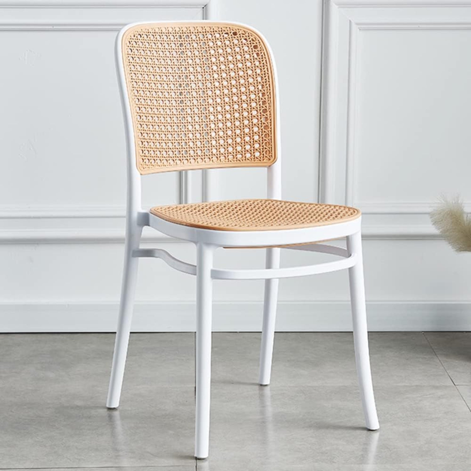 villa nova rattan weave plastic chair white