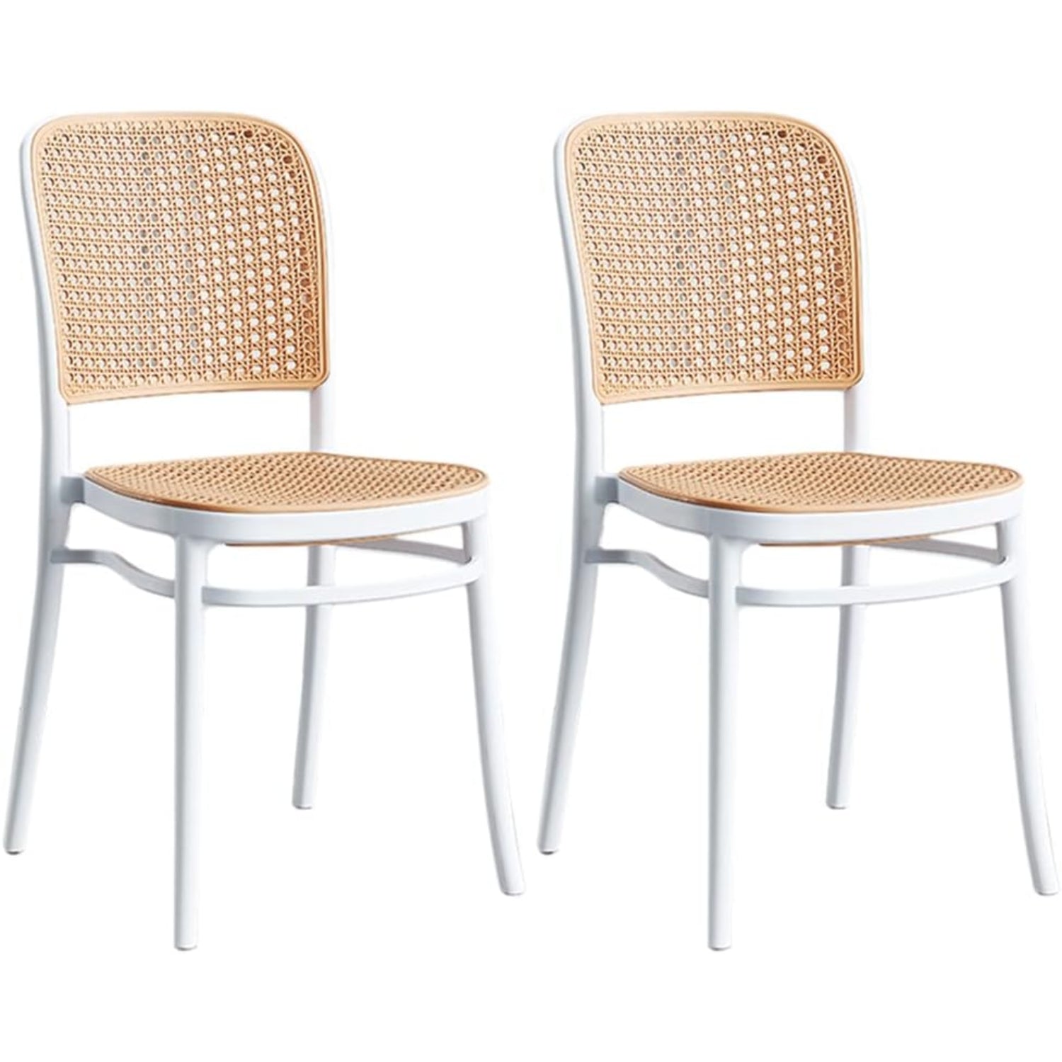 villa nova rattan weave plastic chair white next to each other