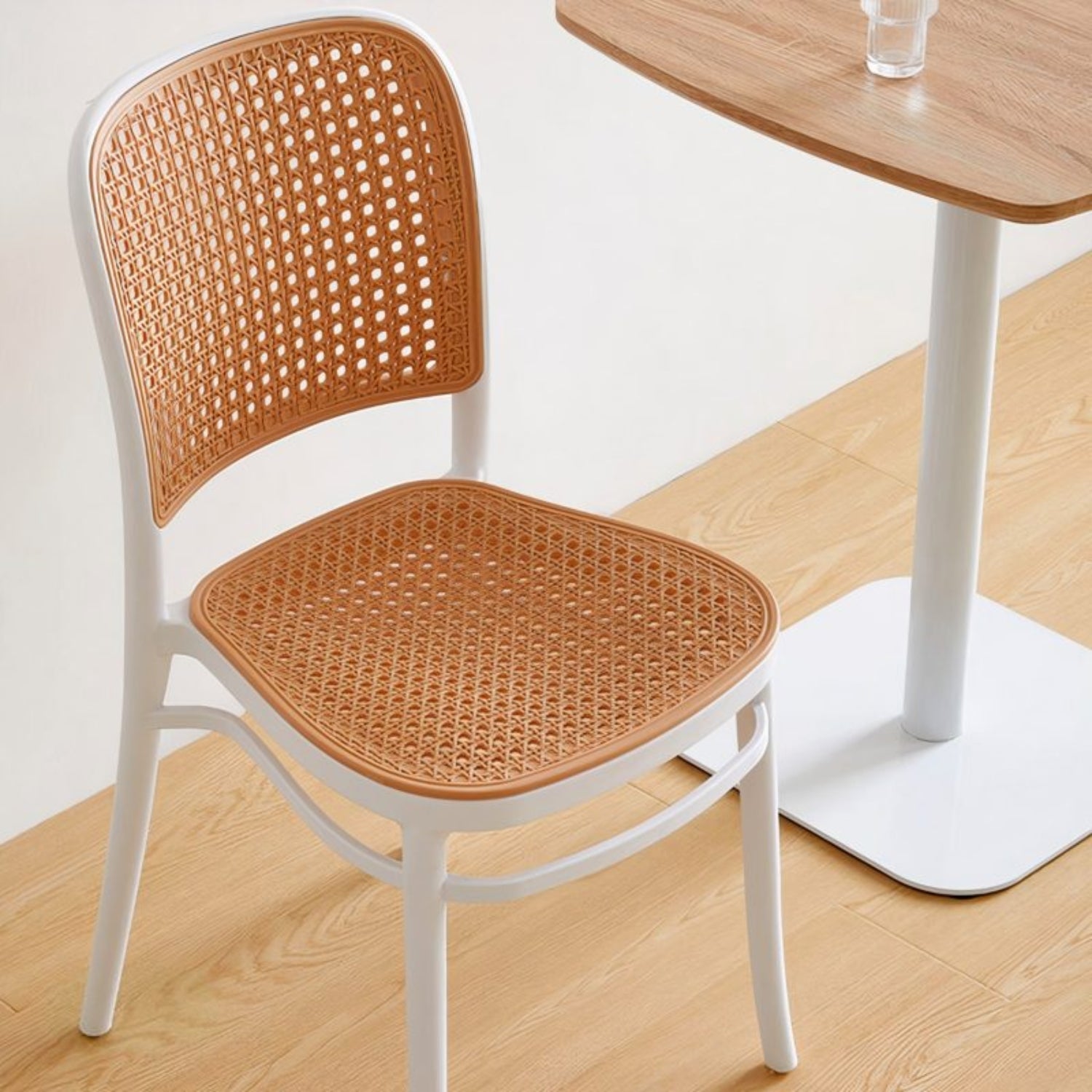 villa nova rattan weave plastic chair white seating design