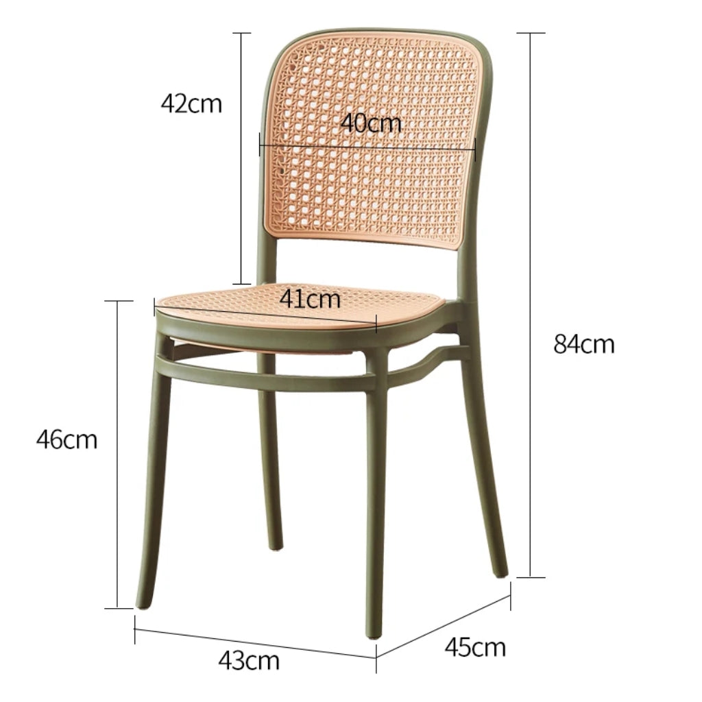 villa nova stackable rattan chairs measurements.