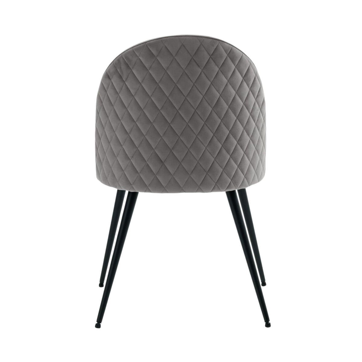 Willa arlo grey velvet dining chair with diamond stitch back.