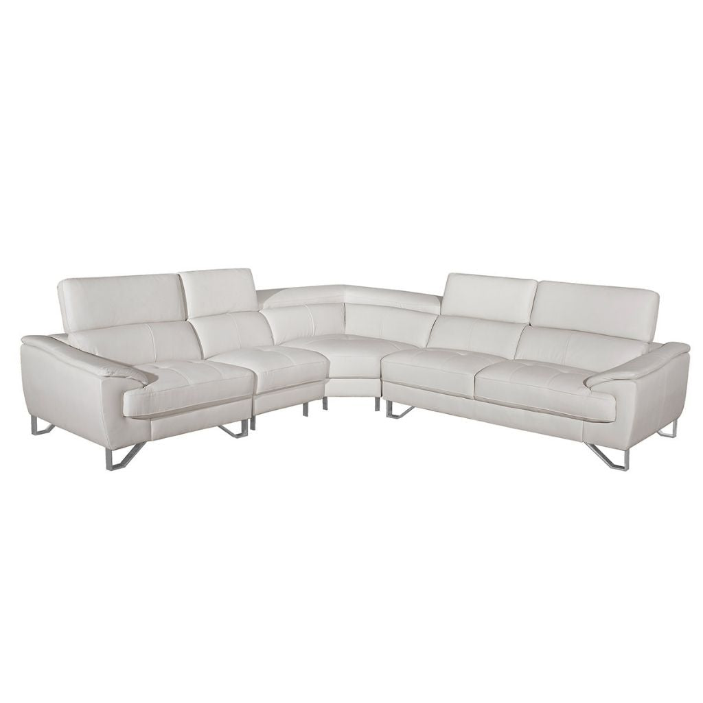 dante l shaped sectional couch leather uppers white