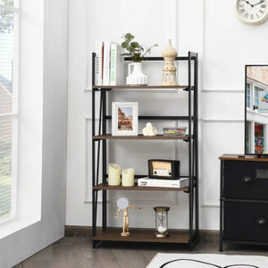 Harper 4 tier bookshelf in living room showcasing storage solutions
