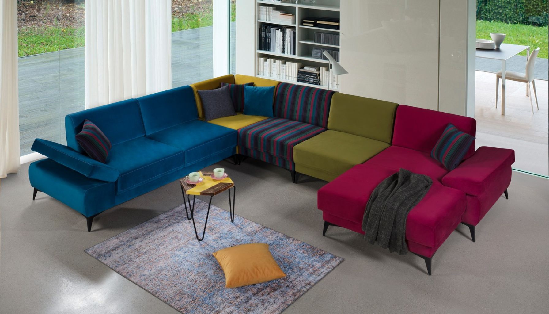 Mira sofa set modular sectional fabric