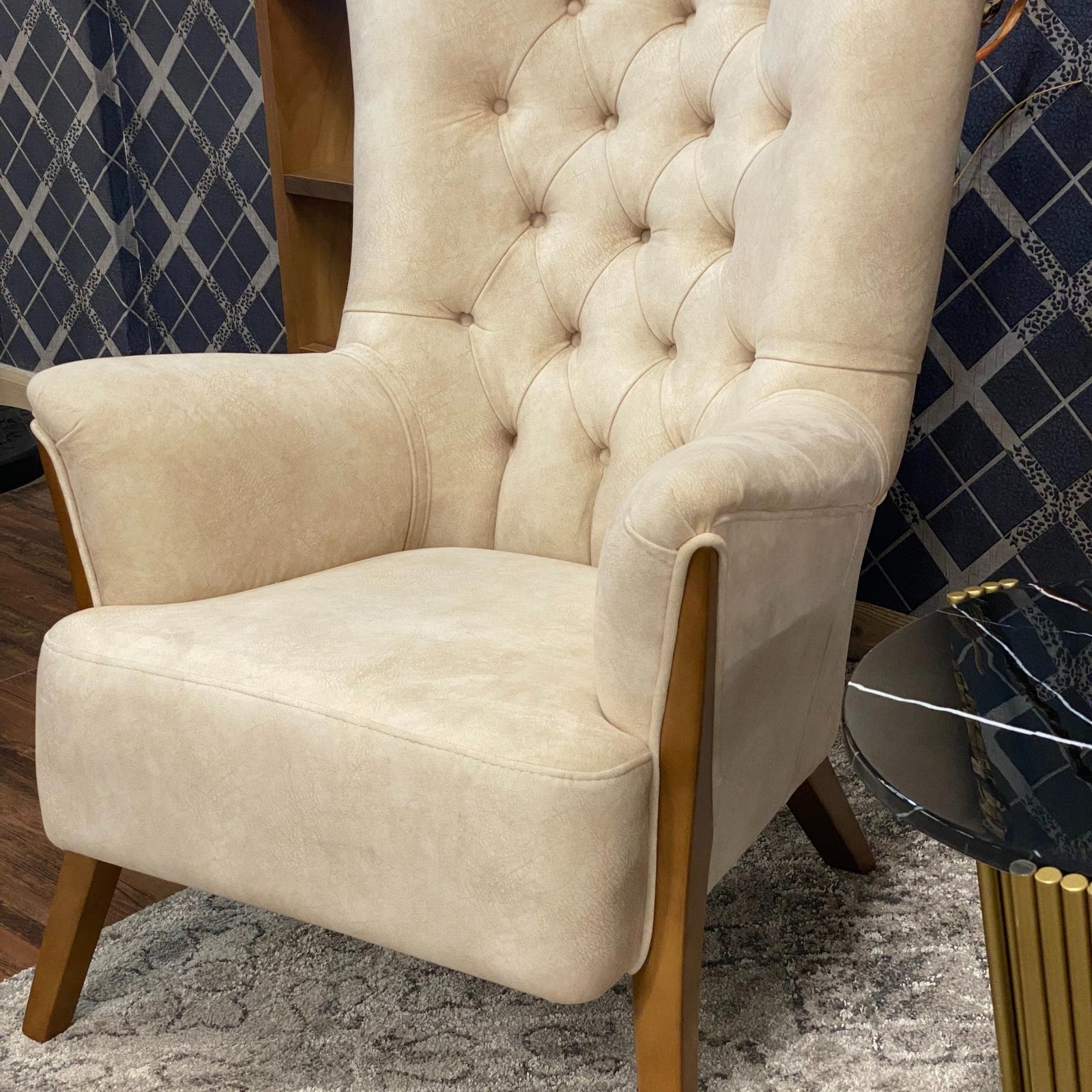 bella occasional wingback chair curved arms